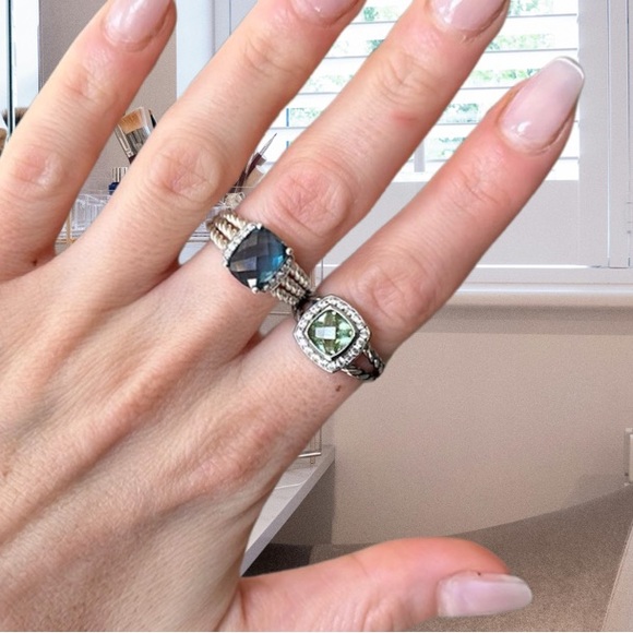DY Petite Albion Ring with Prasiolite & Diamonds - Picture 14 of 16